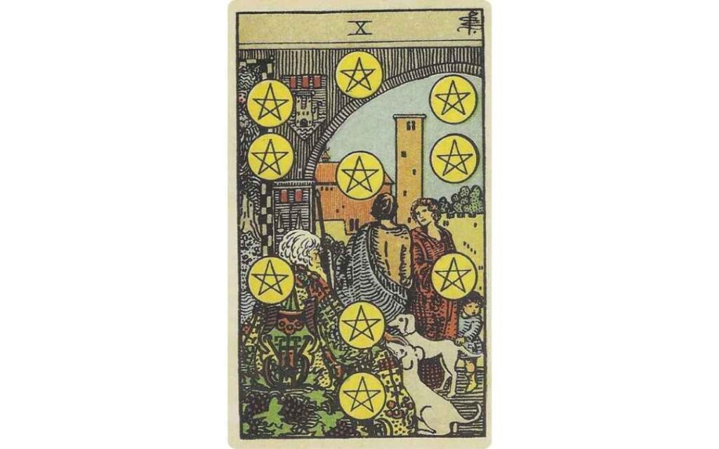 karta 10 denarów - tarot - wróżba - wróżka Katarzyna Zielińska